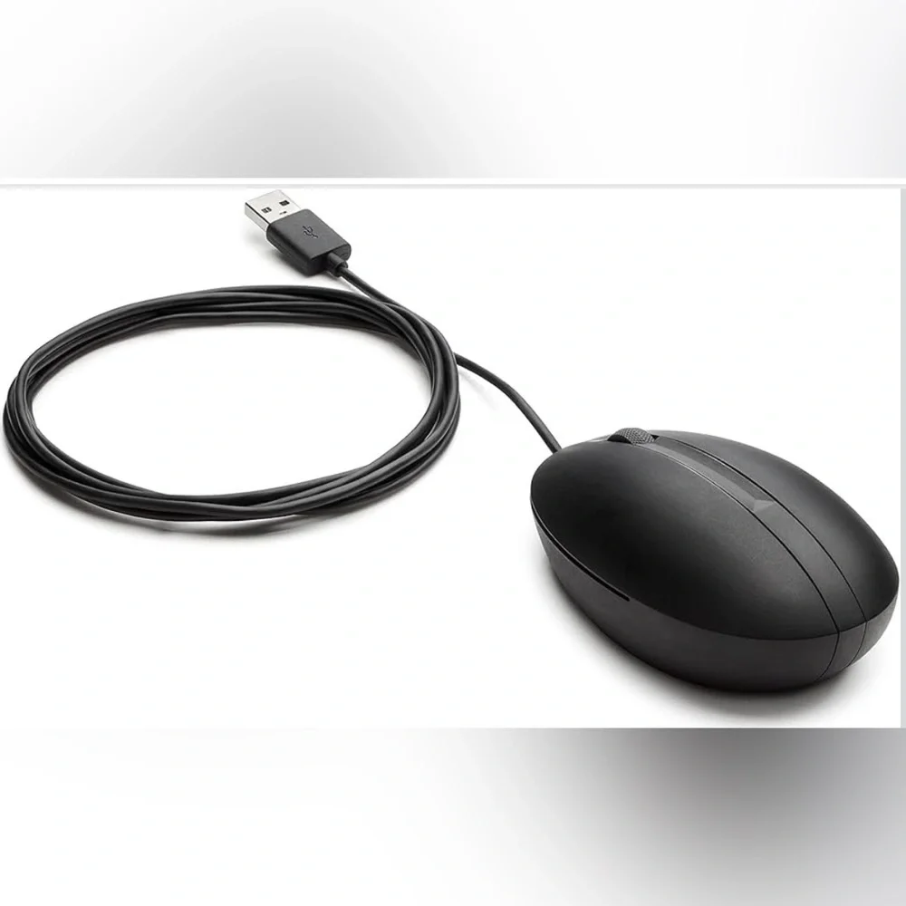 New HP Wired Desktop 320M Mouse - Black (NWT)
